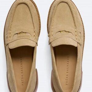 Freda Salvador Beige Suede Slip-Ons